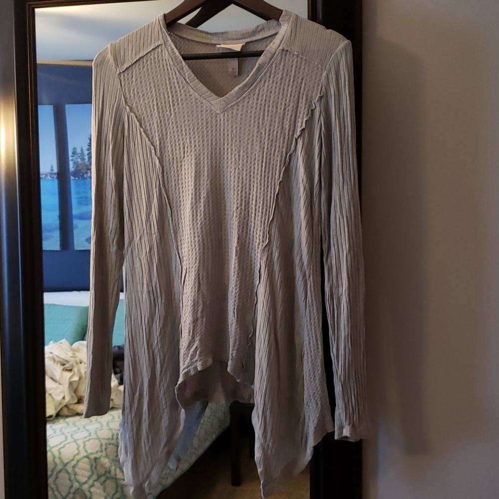 Knox Rose grey waffle knit sweater